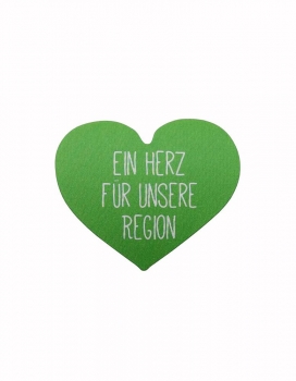 Deko-Klebeetikette "Ein Herz für unsere Region" 1000Stk. grün